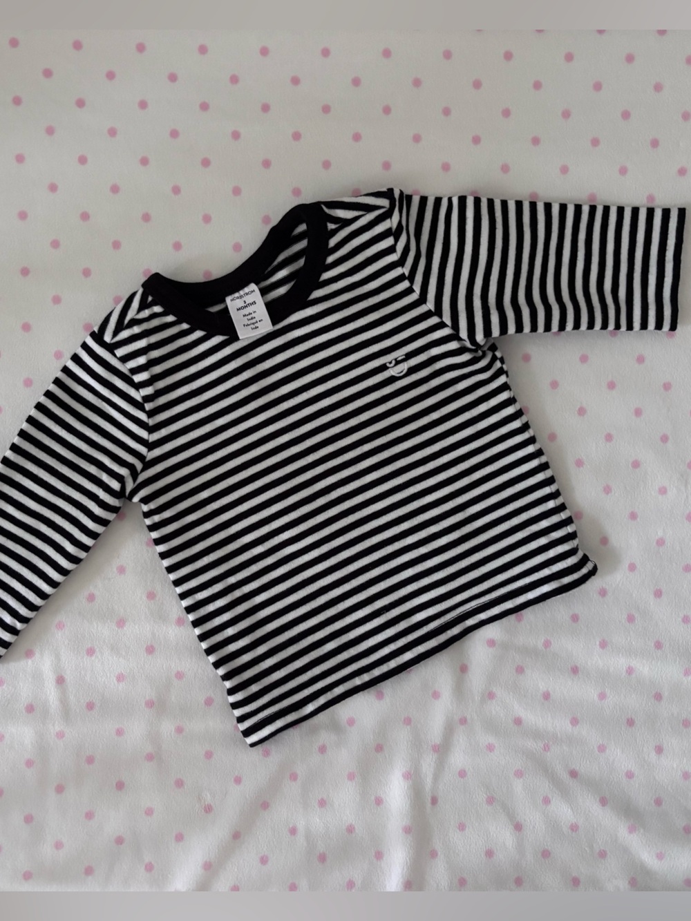 Nordstrom Black and White Striped Baby Onesie